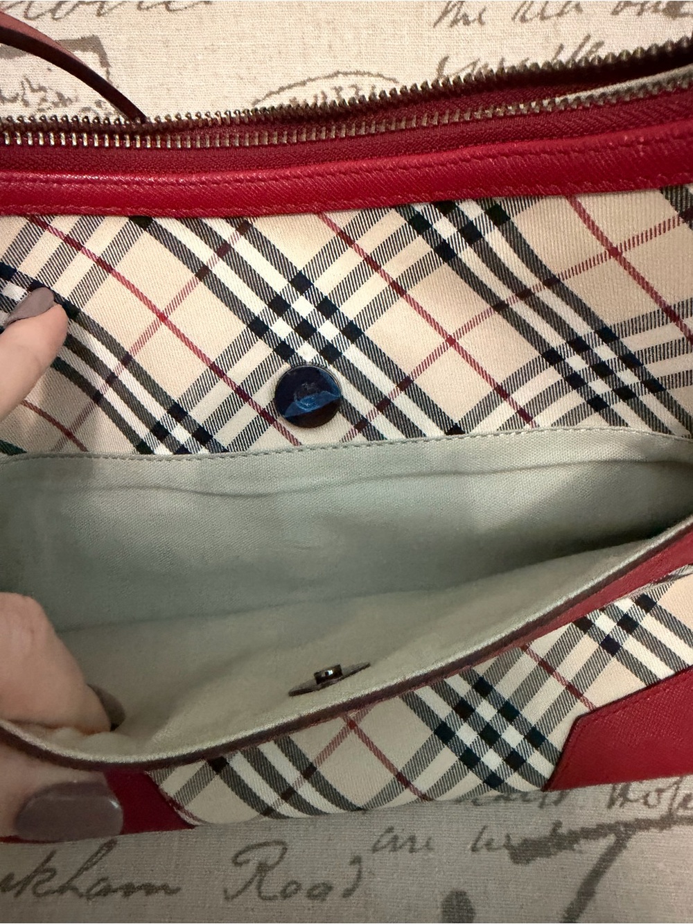 Vintage Burberry Nova Check Crossbody Bag with Red Trim with COA - Picture 3 of 7